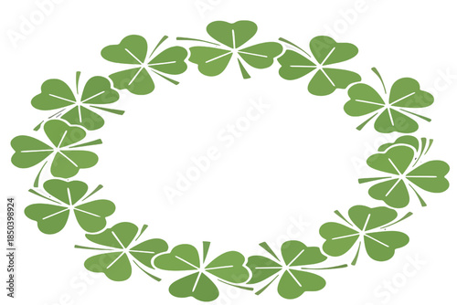Green clover wreath for St