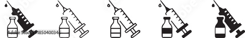 vaccine icon set, vaccine icon in different style, vector illustration