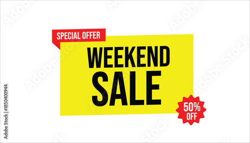 weekend sale special offer 50% off