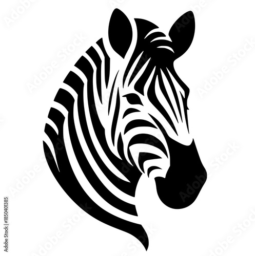 Zebra head silhouette vector design