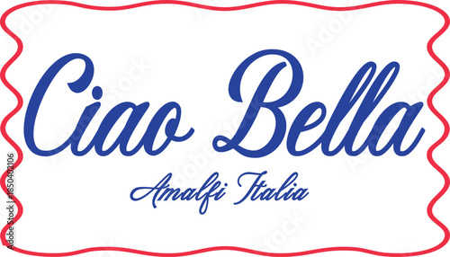 Fotografia Ciao Bella European Italian italy mixed pizza wine cute motifs checker euro Tren