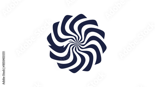 Black and white abstract spiral swirl pattern with floral design background