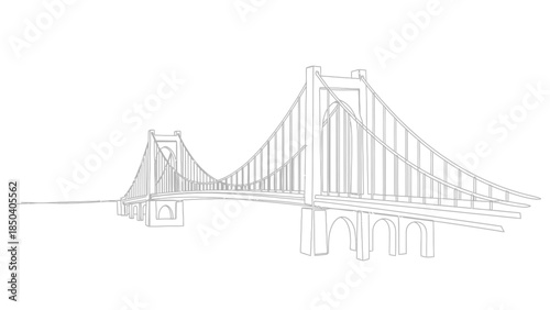 Modern suspension bridge with elegant design and stunning architecture