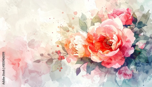 watercolor wedding floral wash elegant background 