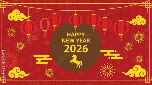 Vibrant Celebration of New Year 2026 with Traditional Decorations and Festive Atmosphere