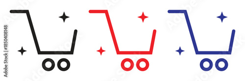 Shopping cart icons, symbolizing clean, new, or premium retail services. Great for e-commerce platforms, grocery apps, and online marketing materials.