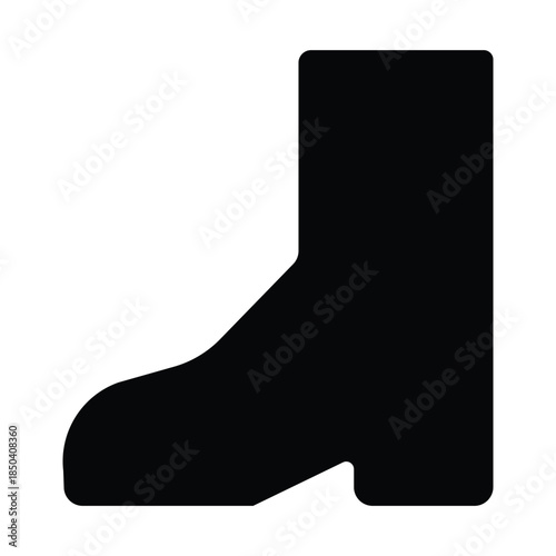 Protective Work Boot Icon for Safety Gear and Footwear Identification in Industrial Settings - High Quality Vectorial Stock Image