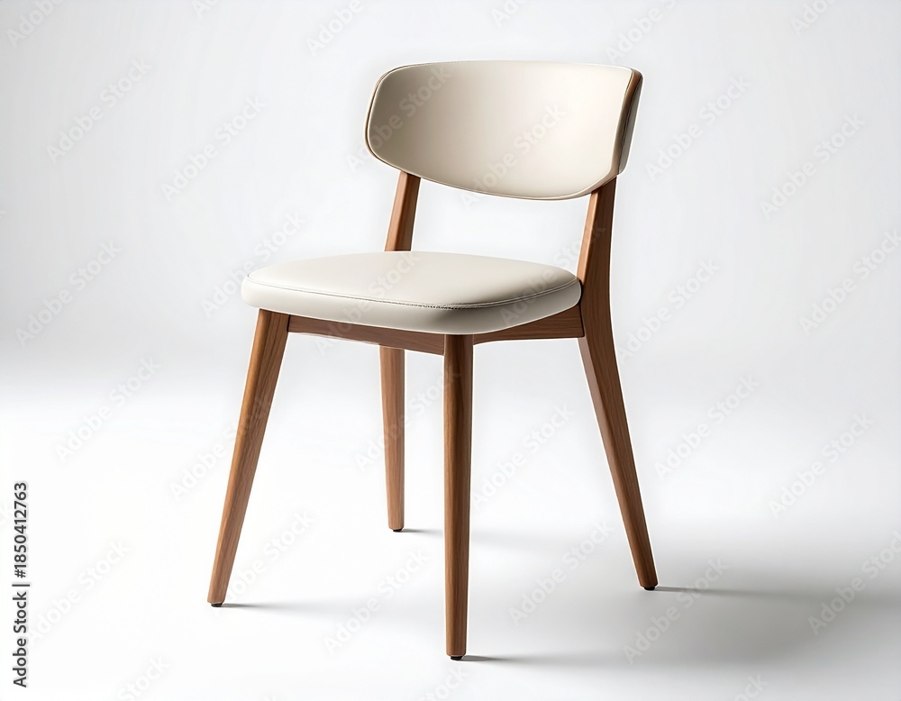 Fototapeta premium Modern Upholstered Armchair Isolated on Neutral Background
