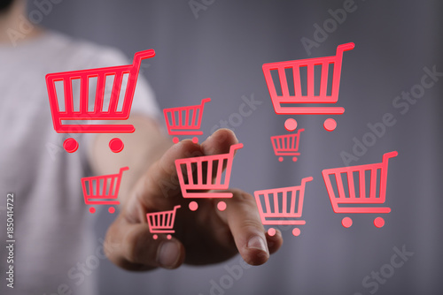 Hand interacting with shopp...