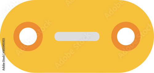 Minimalist yellow link icon representing connection and hyperlink.