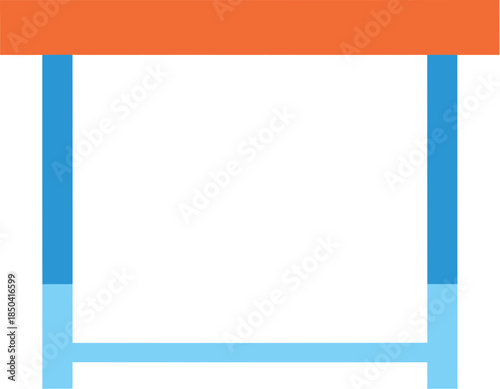 Colorful flat vector icon of a sports hurdle obstacle.