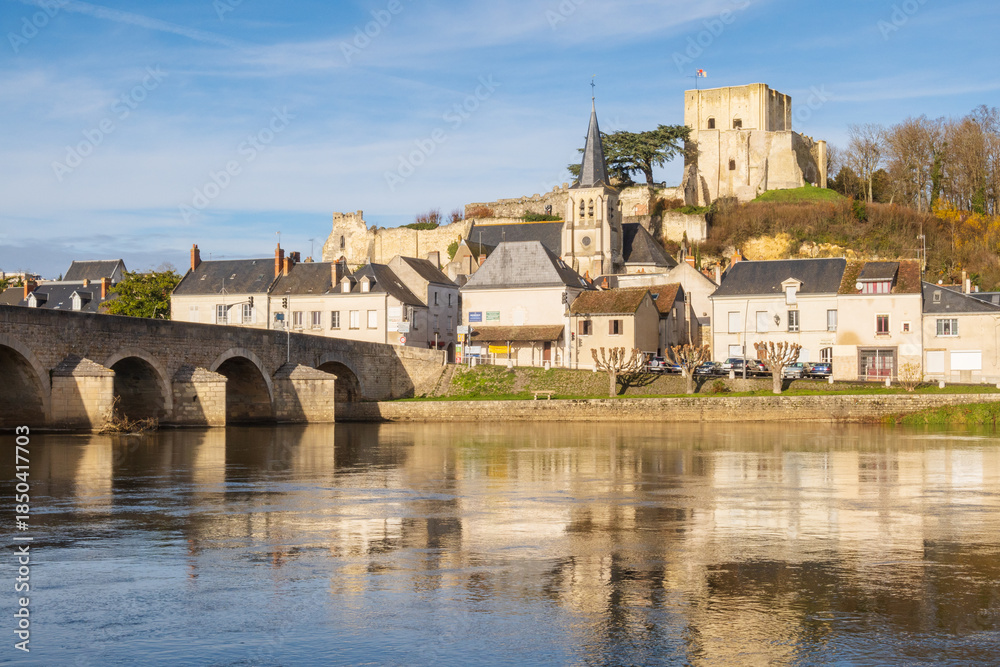 Fototapeta premium Montrichard old town on the Cher river - France