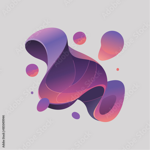 Modern flat vector background using empowering purple gradient shapes.