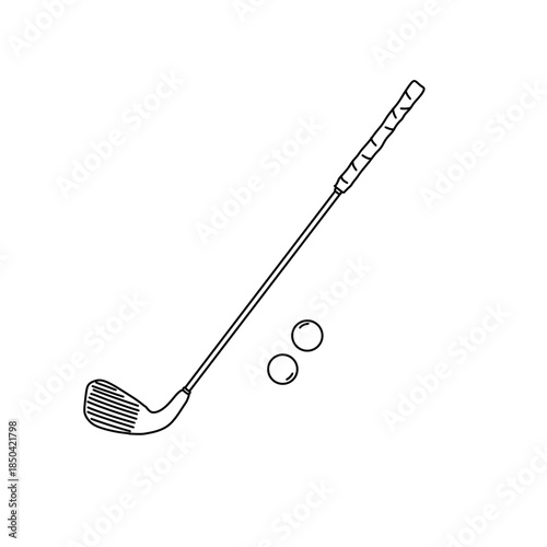 Golf Club and Balls Illustration for Sports and Recreation.