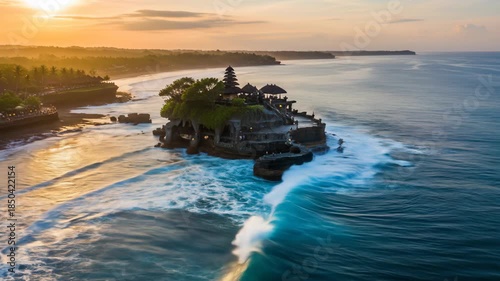Tanah Lot Temple Bali - A Coastal Sunset Spectacle in Indonesia.