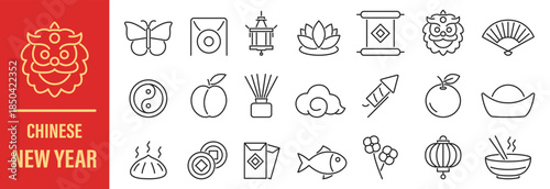 Chinese new year icon set