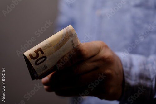 A person is holding a rolle...