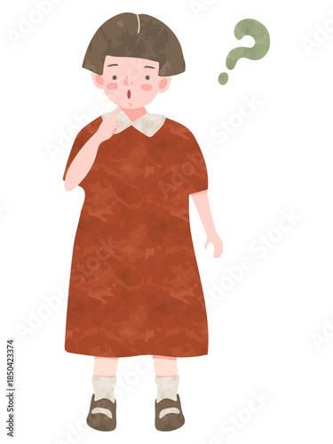 Illustrationofalittlegirllookingblankbecauseshedoesnotunderstand