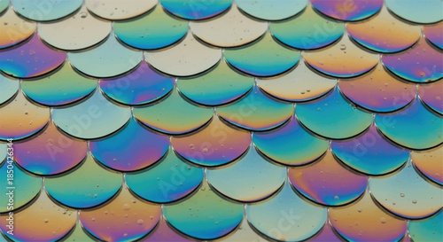 Macro Texture of Shimmering Iridescent Rainbow Fish Scales Pattern