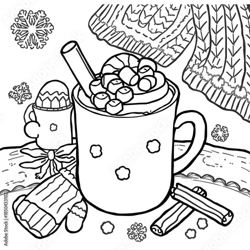 hand drawn vector illustration of coffee cup