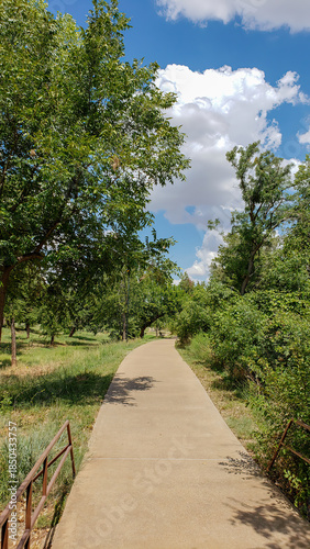 Pathway through Lucy Park in Wichita Falls, Texas