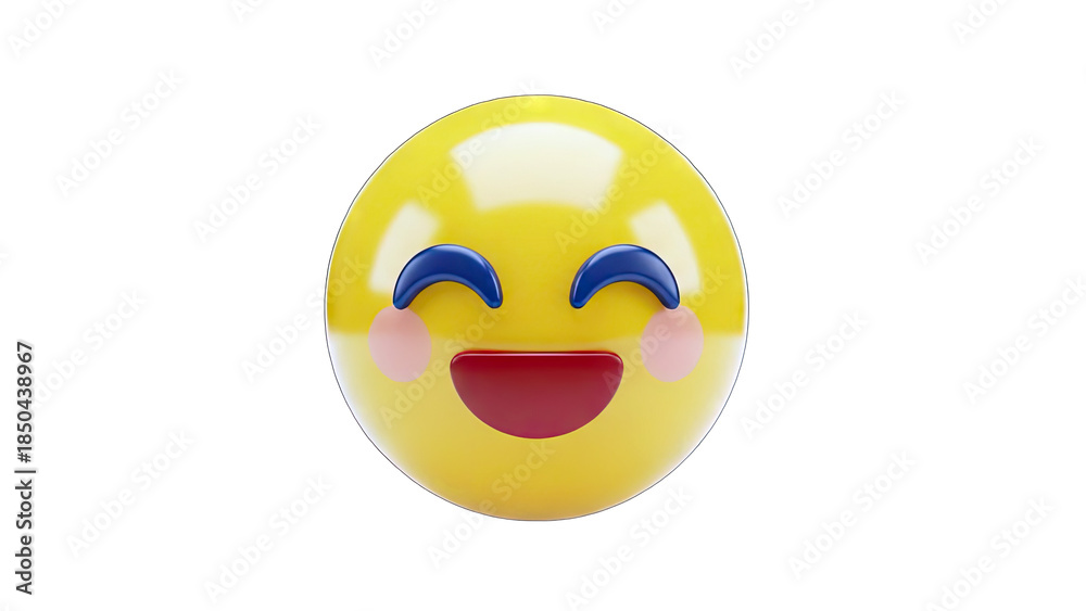 Fototapeta premium Smiling Emoji on White Background