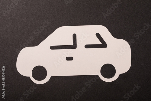 Abstract white paper car si...