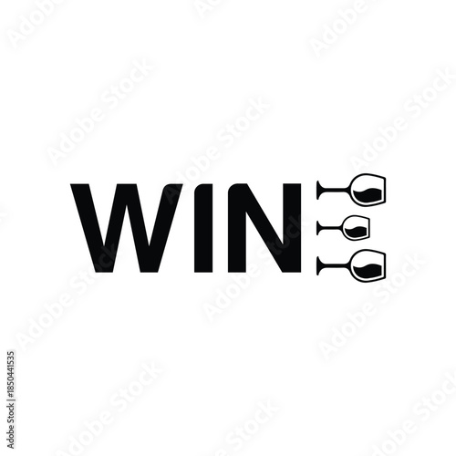 Modern wine logo with elegant wine glasses and bold typography