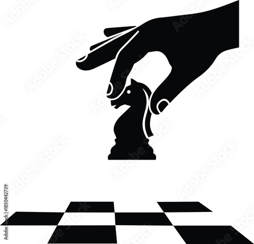 An Icon of a Hand Holding Knight Chess Piece