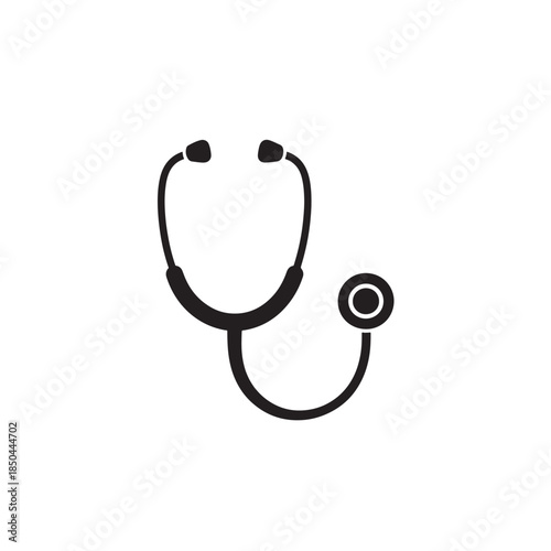 Black Stethoscope Isolated on White Background
