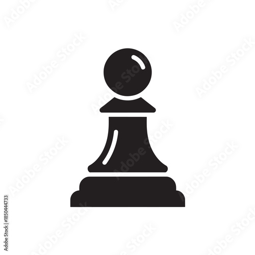 Black Chess Pawn on White Background