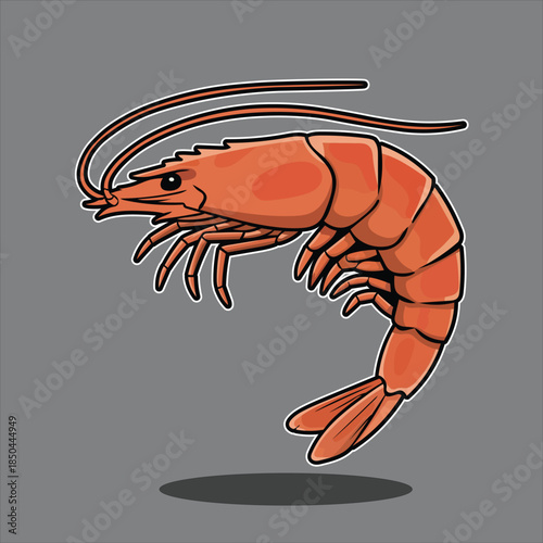 Shrimp Mascot Vector Illustration ? Stylized Seafood Character Design.eps