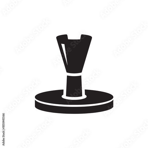 Black Chess Pawn on Round Base