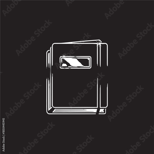 Stack of Books Graphic Icon Isolated on Black Background