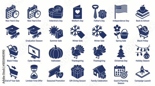 Vector Icons Set of Isometric Icons Set for Holidays and Special Occasions. EPS Editable