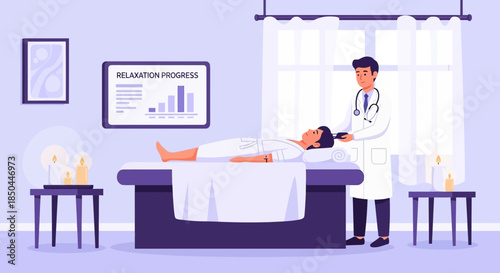 Doctor Examining Patient on Medical Table.