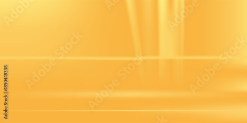 Yellow background. Yellow Background Empty Room Studio with table. Space for selling products on the website. Business backdrop. Vector illustration.