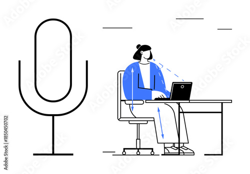 Voice recognition concept. Voice recognition symbols for digital assistance and interaction. Voice technology improving accessibility and user experience. For tech, AI, automation, work environments