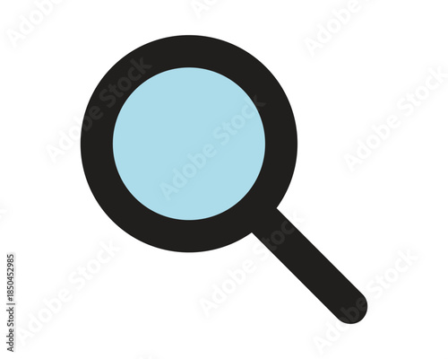 Magnifying Glass Icon with Light Blue Lens for Search and Zoom Functions in UI Design – High Quality Vectorial Stock Image