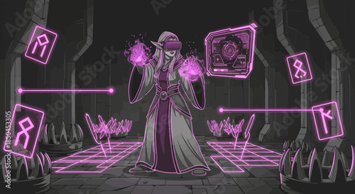 Woman in Robes Performing Magical Ritual.