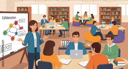 Woman Leading Business Meeting in Modern Office.