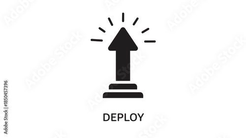 Iconic symbol representing successful deployment, project launch, and upward progress towards a strategic objective or new release