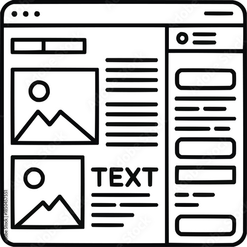 Web Page Layout Outline Icon Set Interface and UI Structure