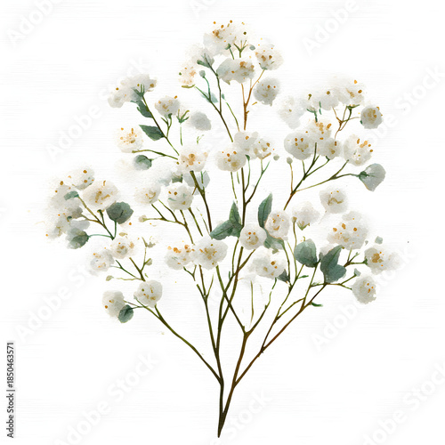 Watercolor Baby’s Breath Floral Illustration