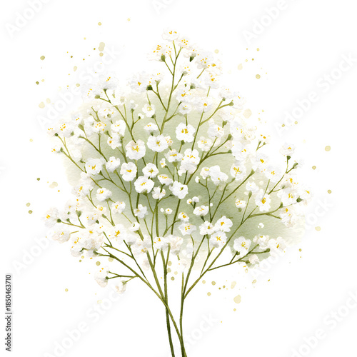 Watercolor Baby’s Breath Floral Illustration