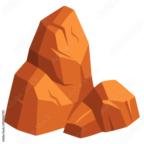 nature mountain rock boulder flat color vector illustration template design