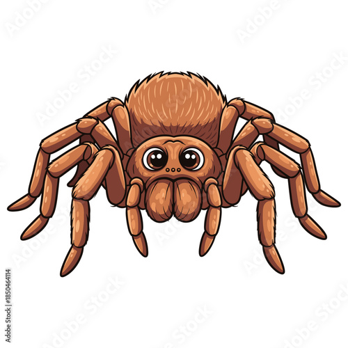 Cute Cartoon Tarantula Spider Pet Vector Illustration