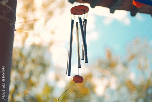 Quadro su tela Wind chimes hanging under the eaves