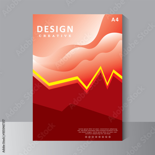 Brochure template vector design, Annual Report, Magazine, Poster, Corporate Presentation, Portfolio, Flyer, infographic, print ready red and yellow colour, vector