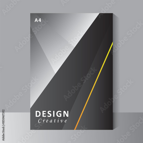 Template vector design for Brochure, Book cover, Annual Report, Magazine, Poster, Corporate Presentation, Flyer, modern cover template with black print ready color, A4 size, vector template
